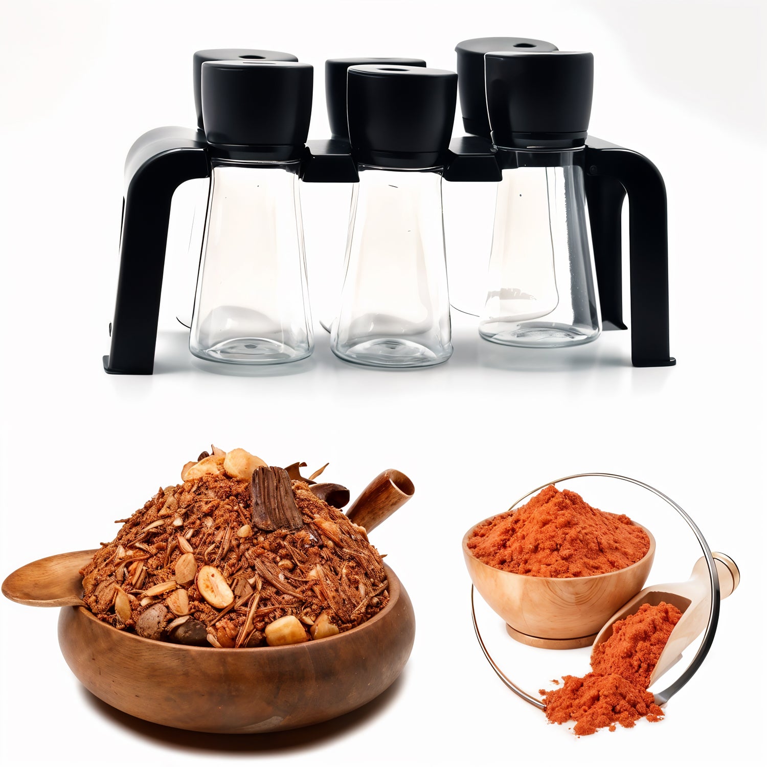 6-piece Plastic Spice Jar Set With Stand 6-piece Plastic Spice Jar Set With Stand